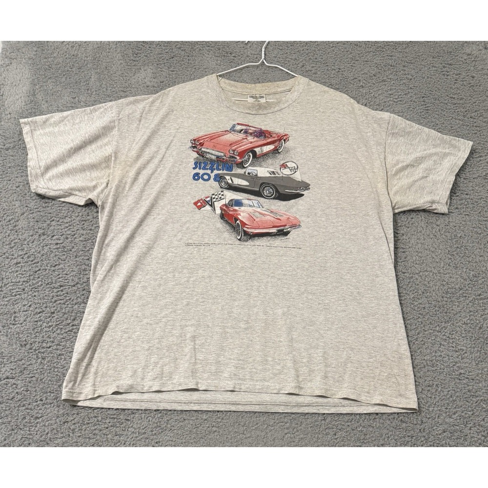 VINTAGE MENS CORVETTE XXL‎ 2XL SHIRT 90s CHEVROLET SPORTS CAR HOT ROD